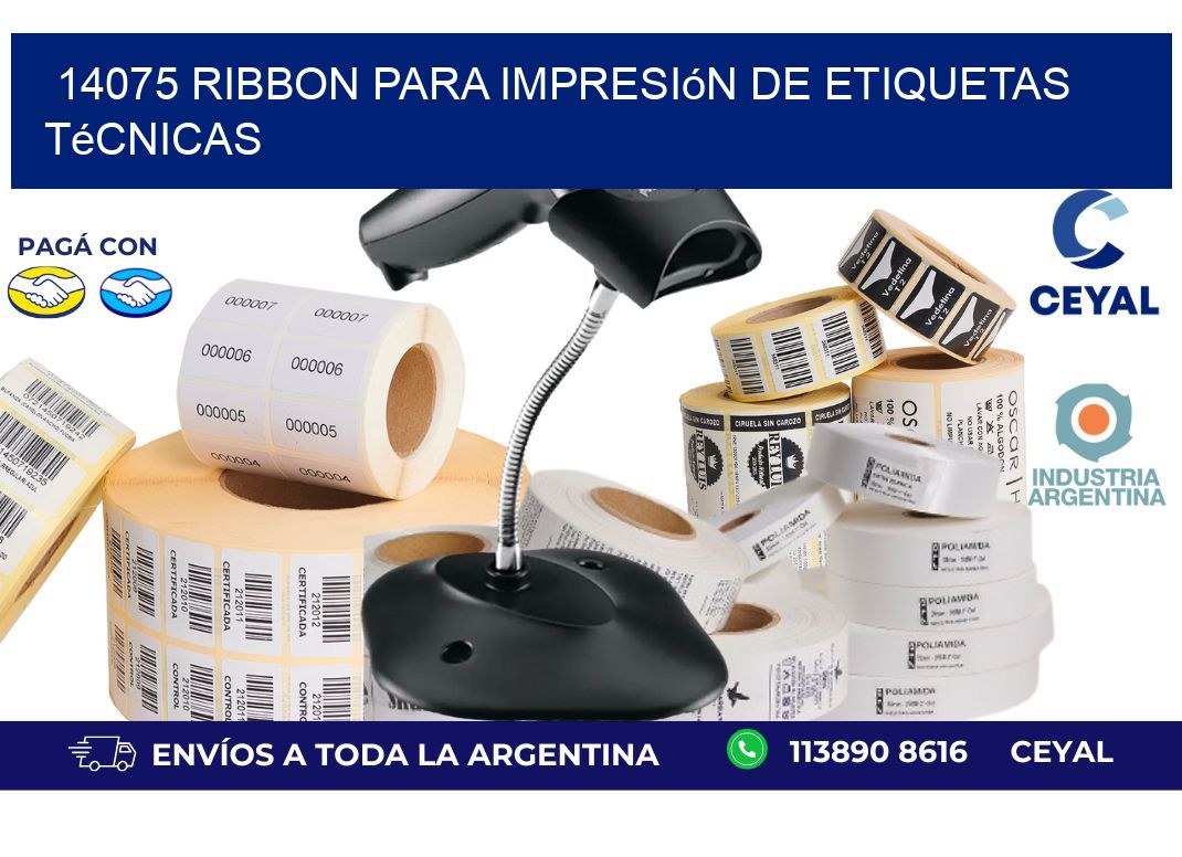 14075 ribbon para impresión de etiquetas técnicas