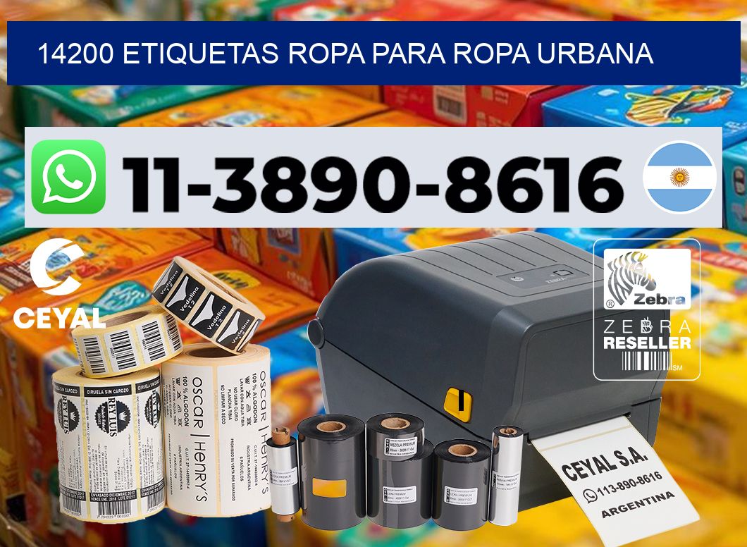 14200 Etiquetas ropa para ropa urbana