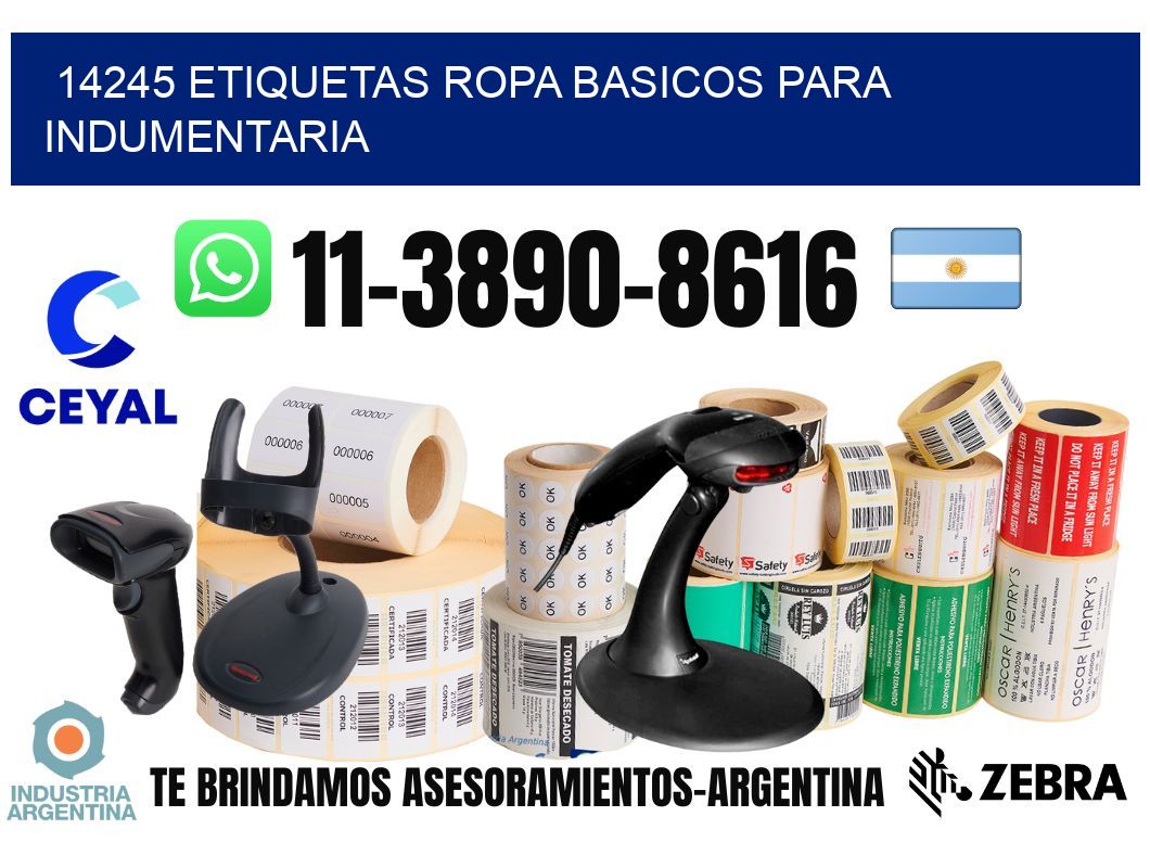 14245 Etiquetas ropa basicos para indumentaria