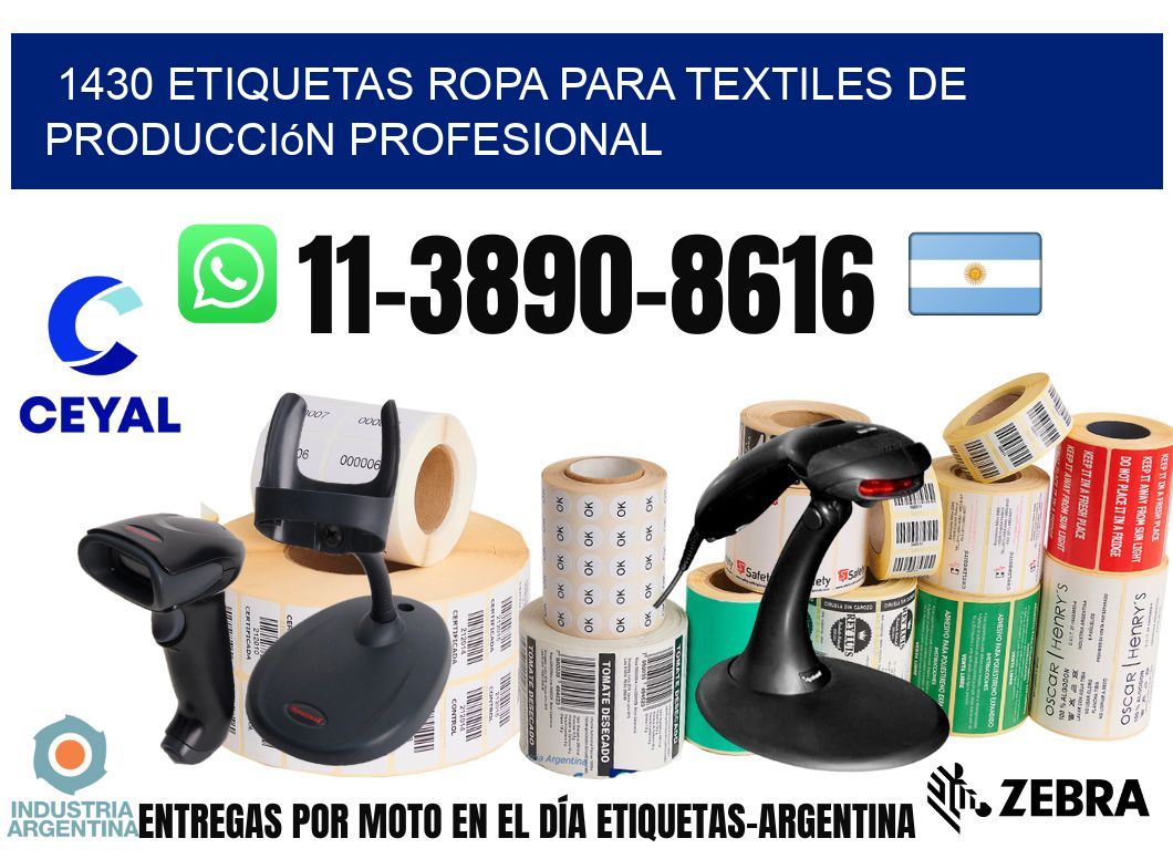 1430 Etiquetas ropa para textiles de producción profesional