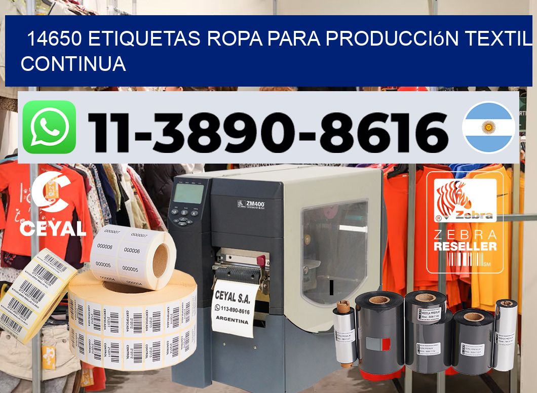 14650 Etiquetas ropa para producción textil continua