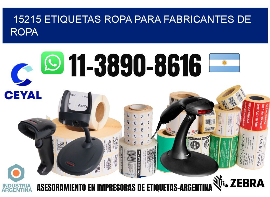 15215 Etiquetas ropa para fabricantes de ropa