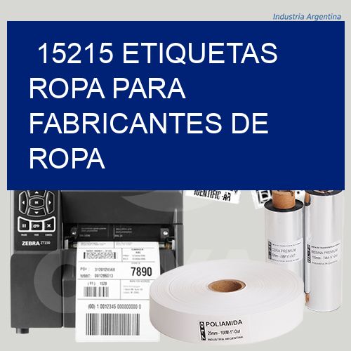 15215 Etiquetas ropa para fabricantes de ropa