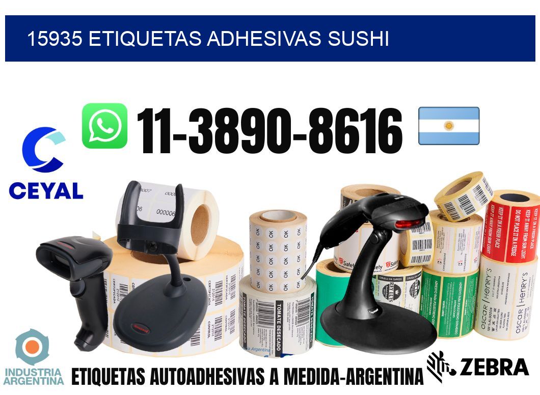 15935 etiquetas adhesivas sushi