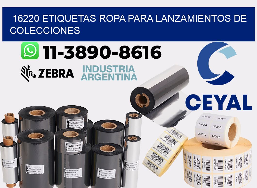 16220 Etiquetas ropa para lanzamientos de colecciones