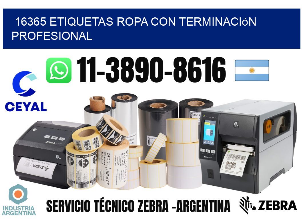16365 Etiquetas ropa con terminación profesional