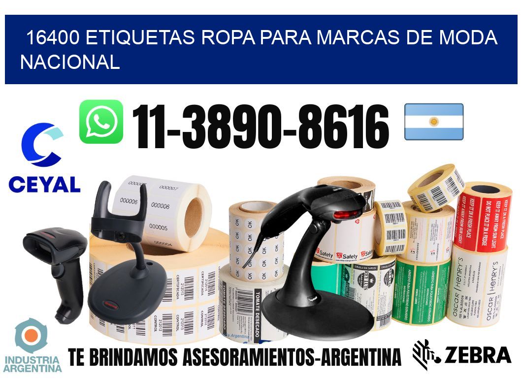 16400 Etiquetas ropa para marcas de moda nacional