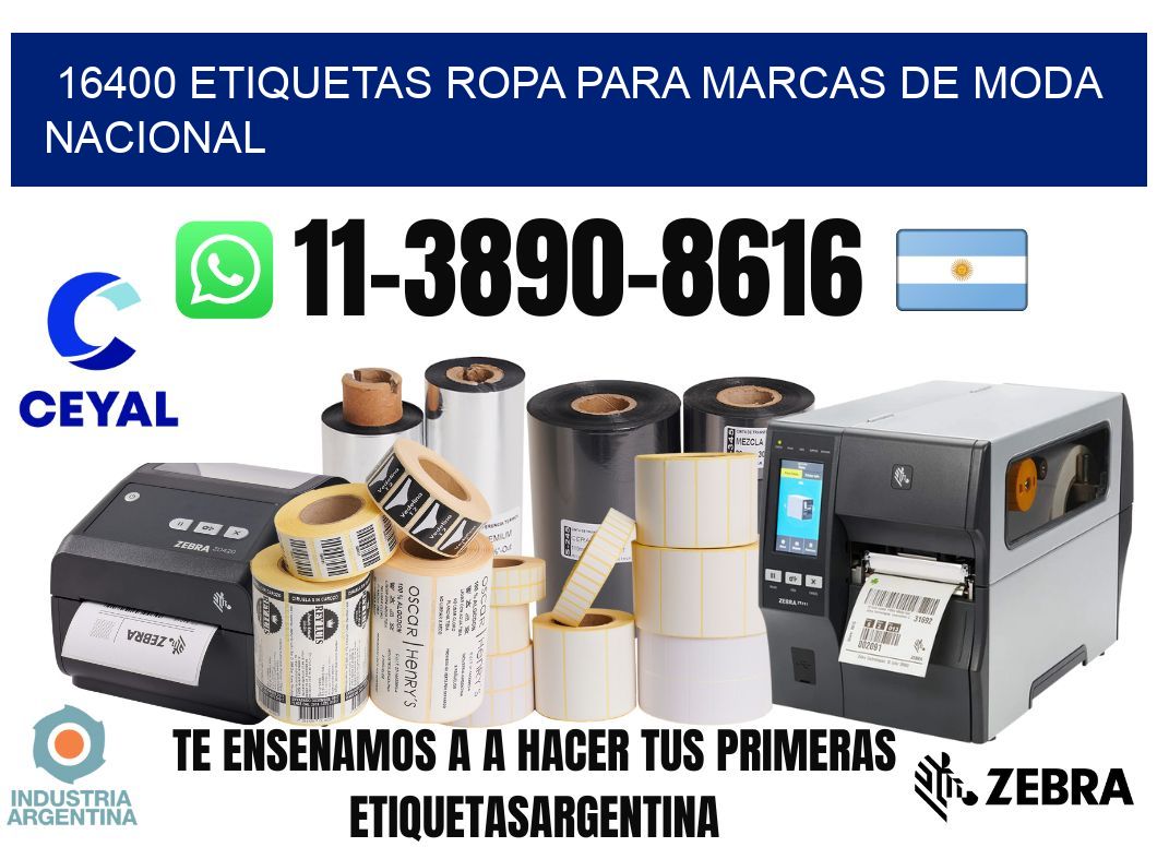 16400 Etiquetas ropa para marcas de moda nacional