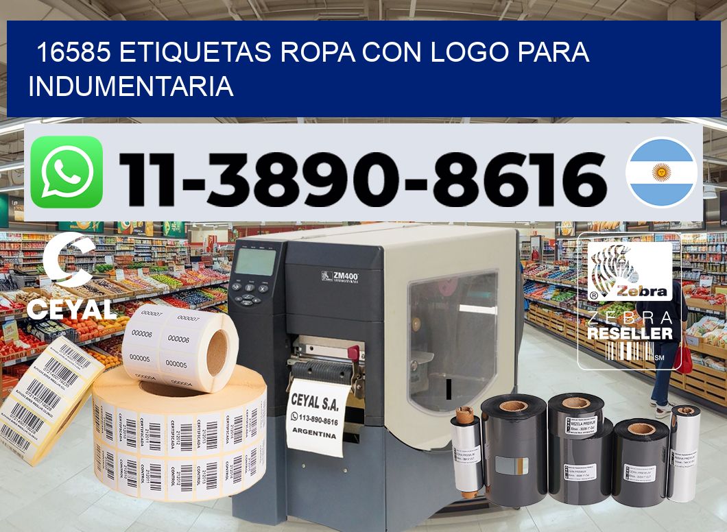 16585 Etiquetas ropa con logo para indumentaria