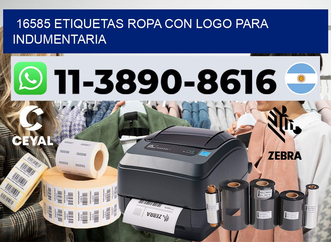 16585 Etiquetas ropa con logo para indumentaria