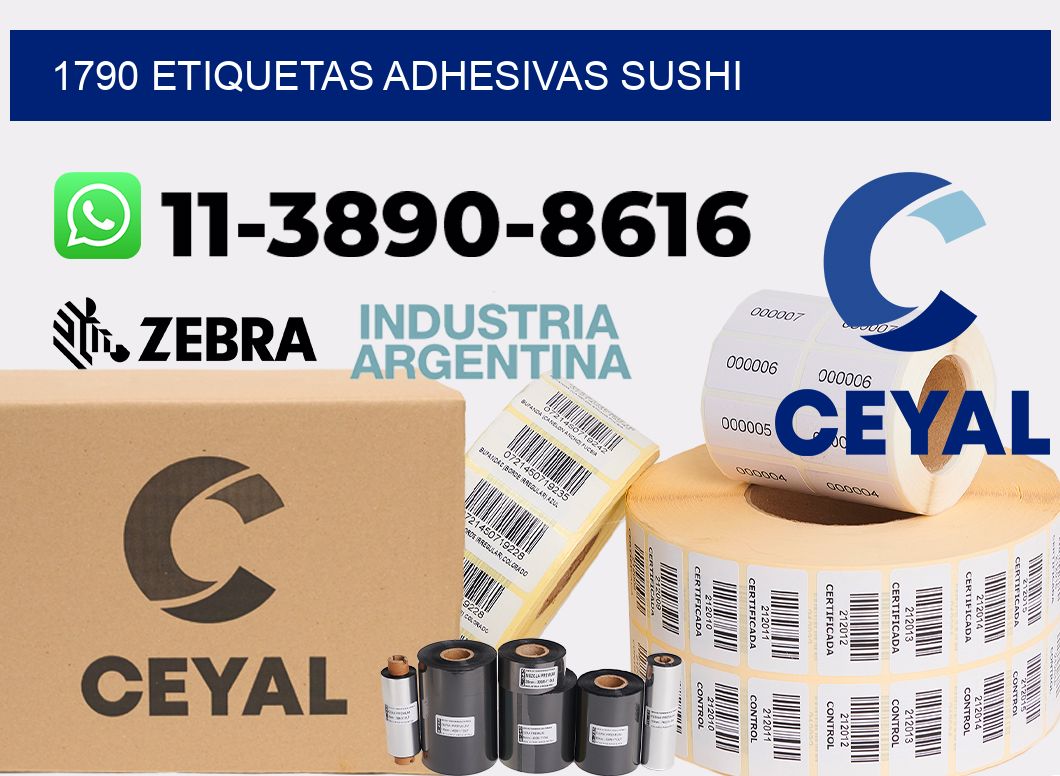 1790 etiquetas adhesivas sushi