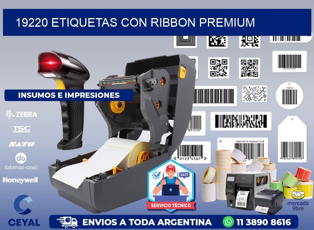 19220 etiquetas con ribbon premium