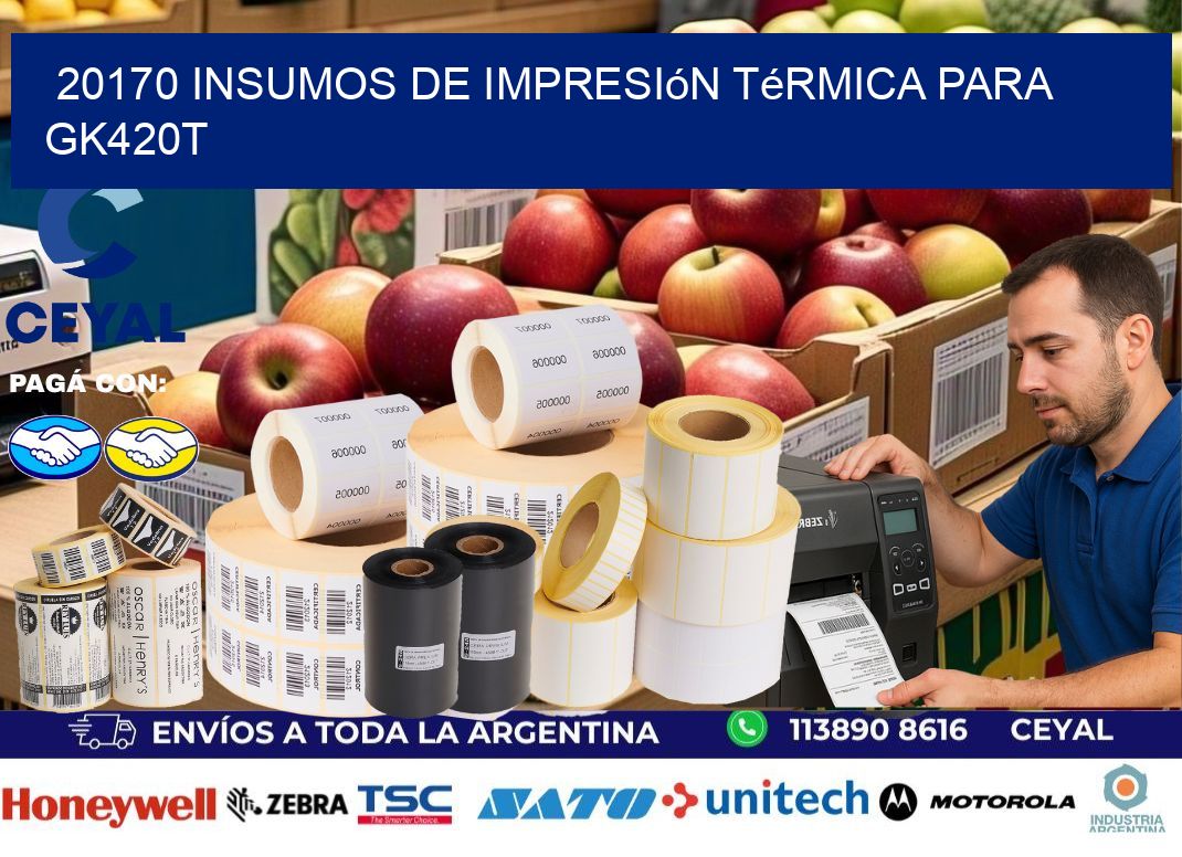 20170 insumos de impresión térmica para gk420t