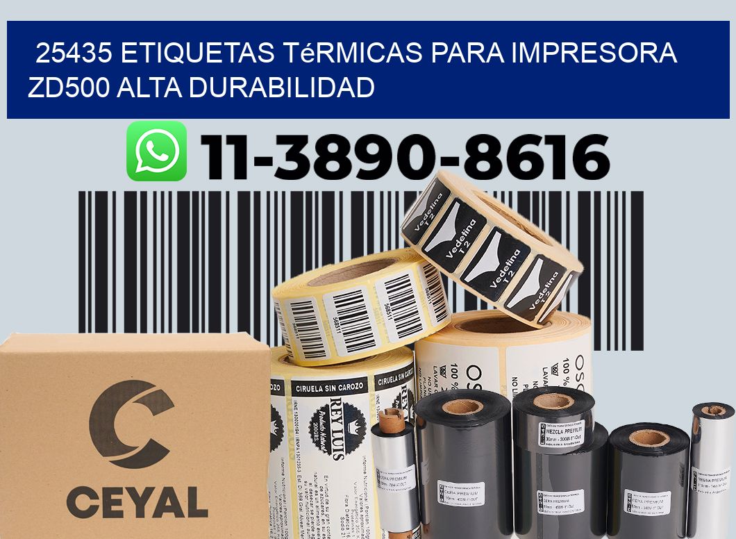25435 etiquetas térmicas para impresora zd500 alta durabilidad