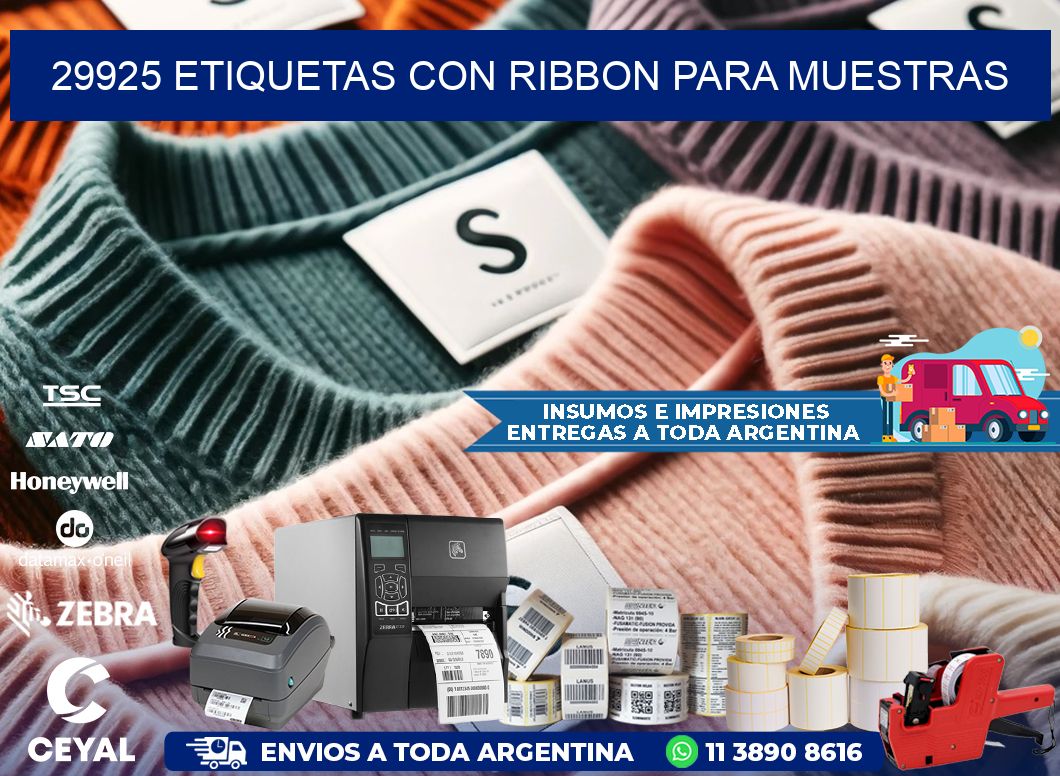 29925 etiquetas con ribbon para muestras