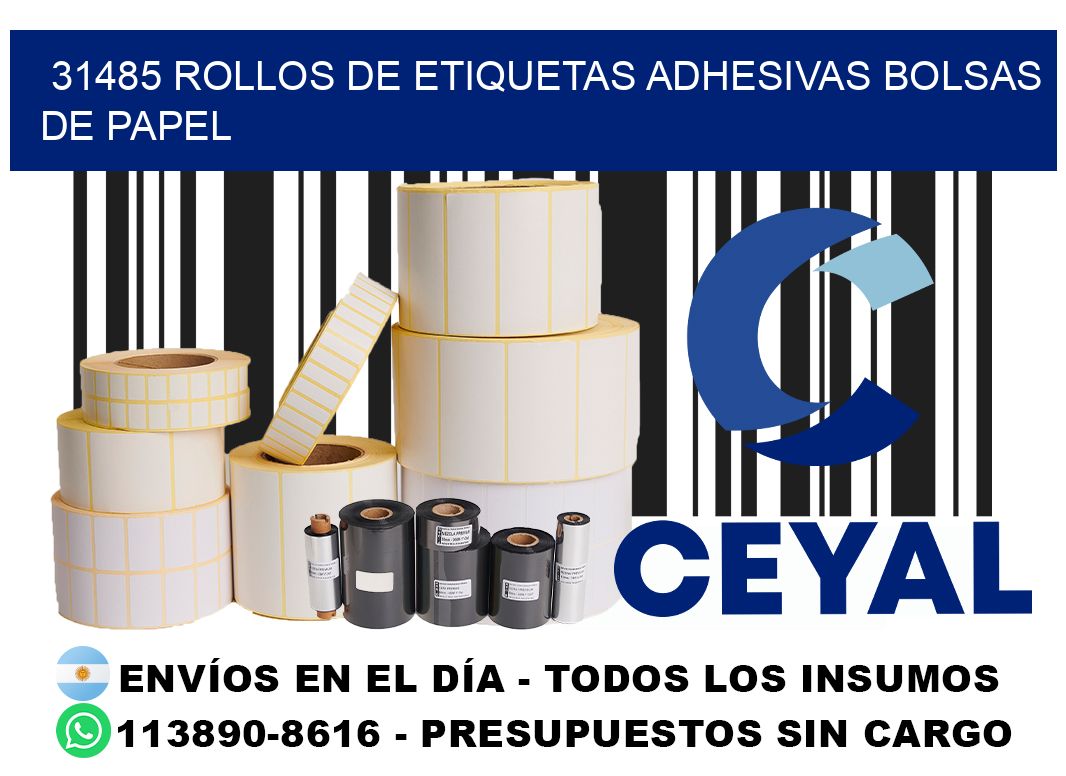 31485 rollos de etiquetas adhesivas bolsas de papel