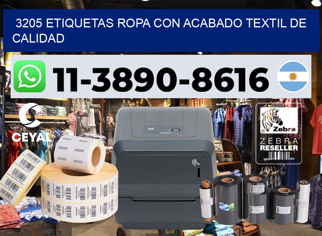 3205 Etiquetas ropa con acabado textil de calidad