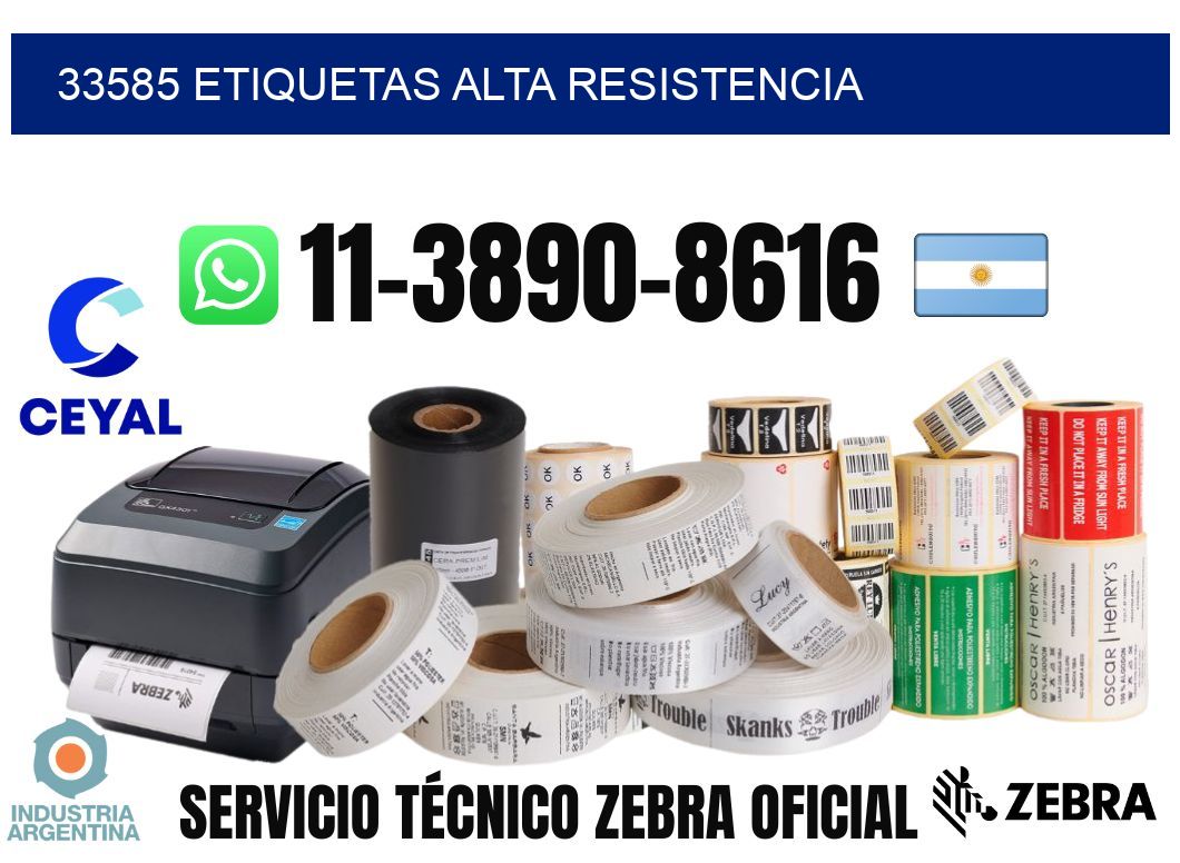 33585 etiquetas alta resistencia