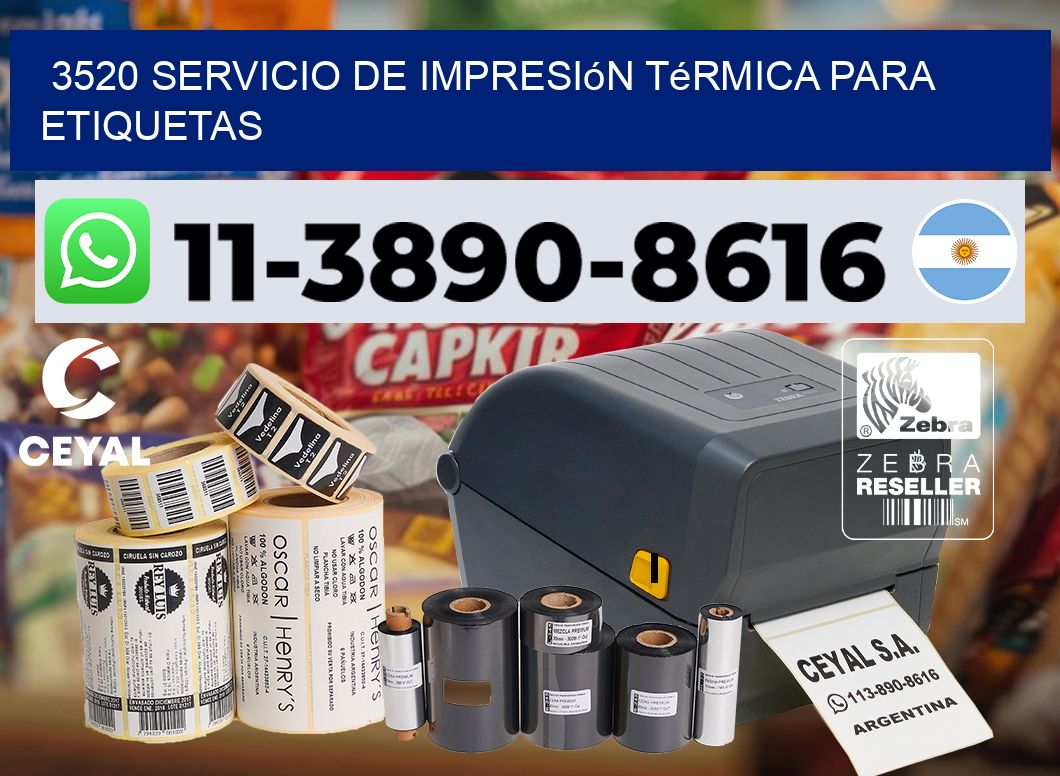 3520 Servicio de impresión térmica para etiquetas
