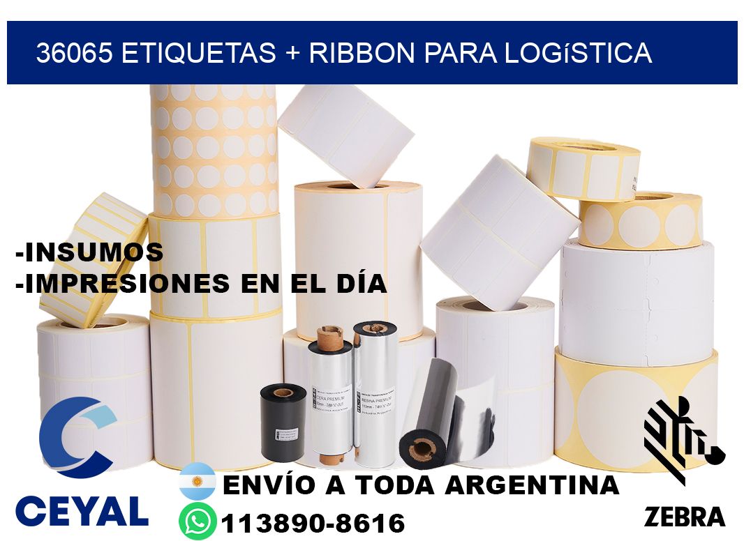 36065 etiquetas + ribbon para logística