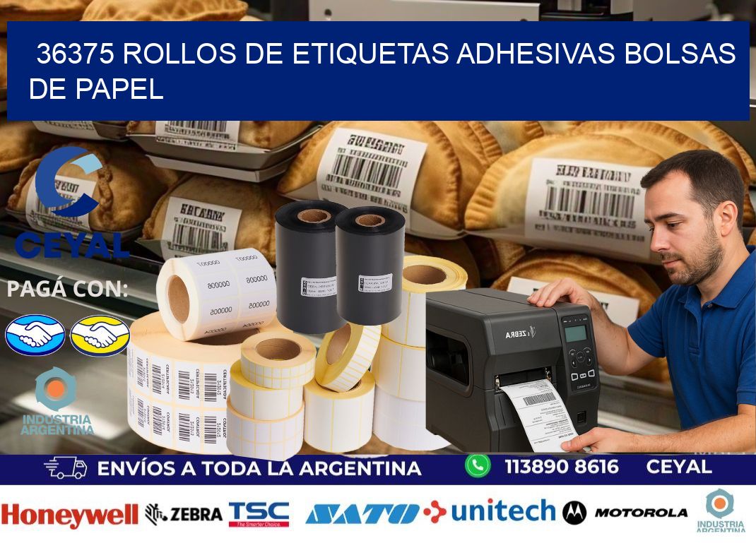 36375 rollos de etiquetas adhesivas bolsas de papel