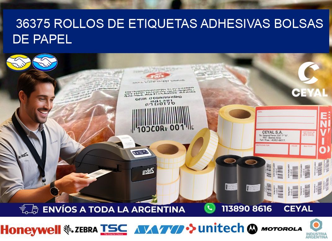 36375 rollos de etiquetas adhesivas bolsas de papel