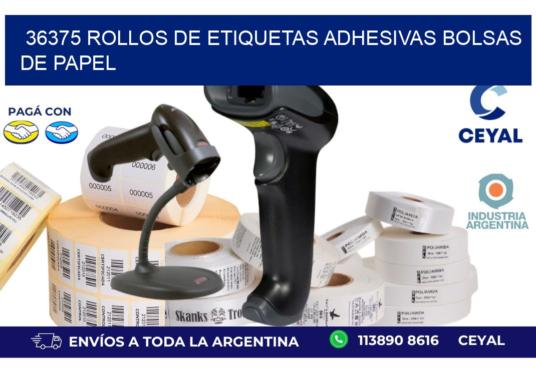 36375 rollos de etiquetas adhesivas bolsas de papel