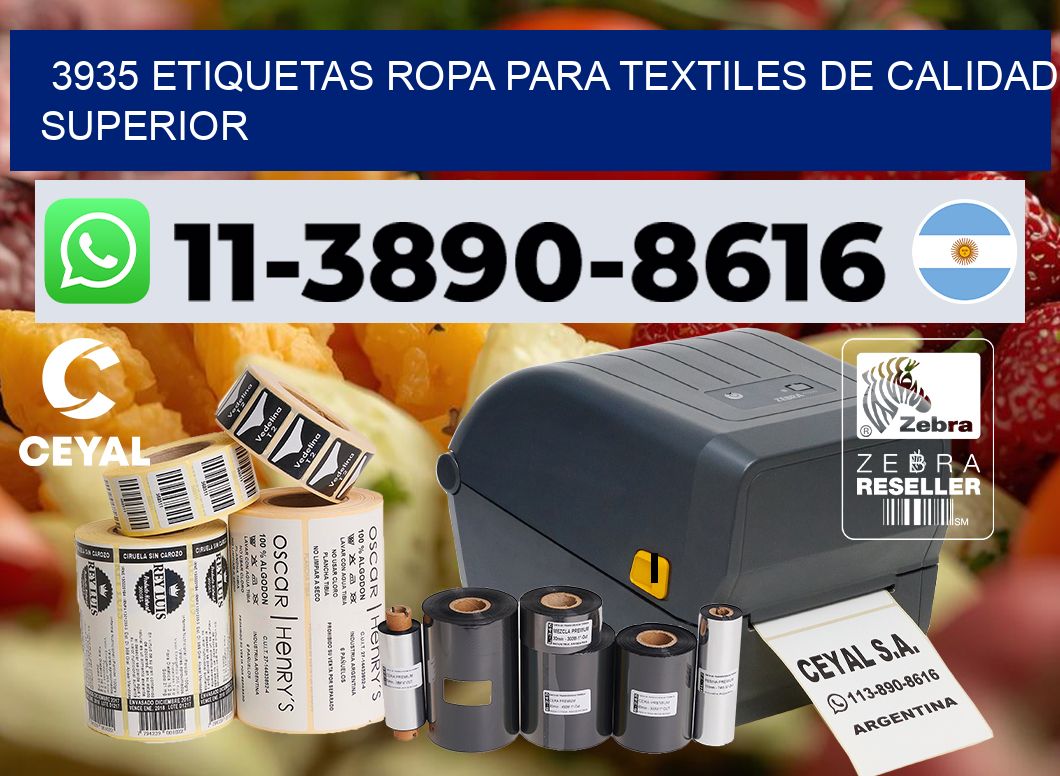 3935 Etiquetas ropa para textiles de calidad superior
