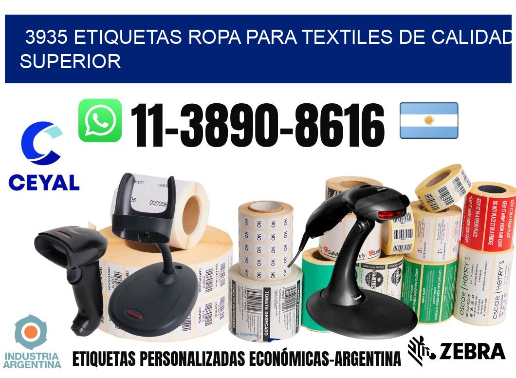 3935 Etiquetas ropa para textiles de calidad superior