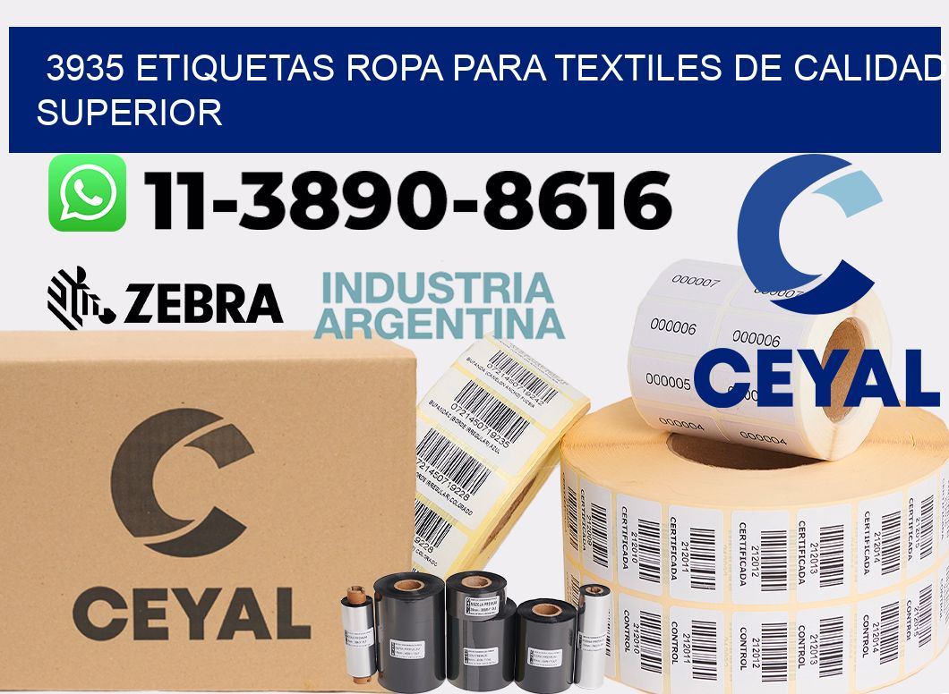 3935 Etiquetas ropa para textiles de calidad superior