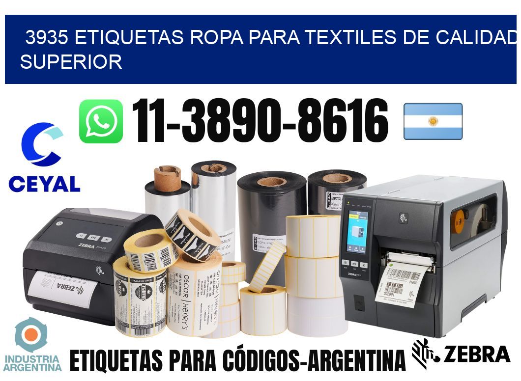 3935 Etiquetas ropa para textiles de calidad superior