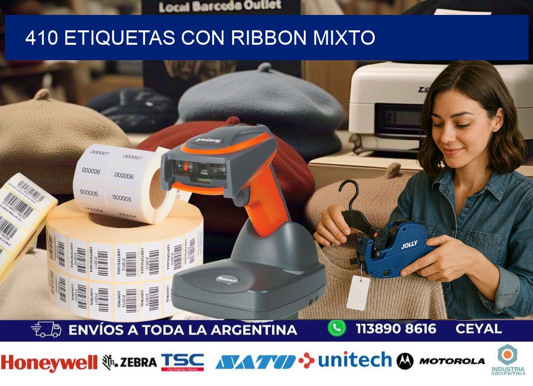 410 etiquetas con ribbon mixto