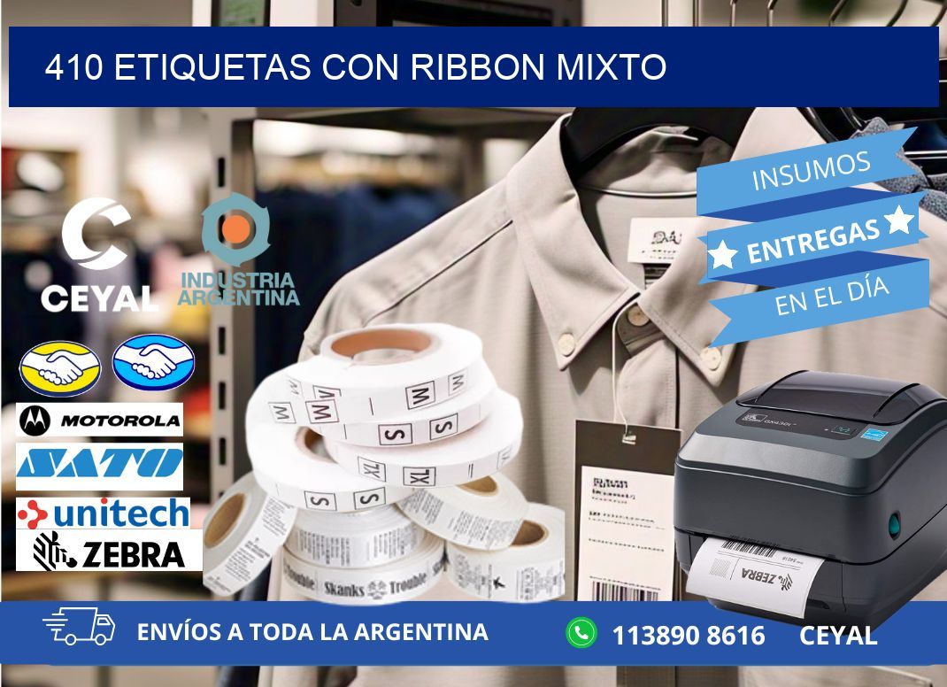 410 etiquetas con ribbon mixto