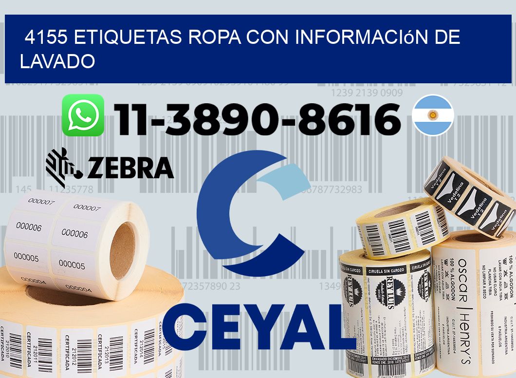 4155 Etiquetas ropa con información de lavado