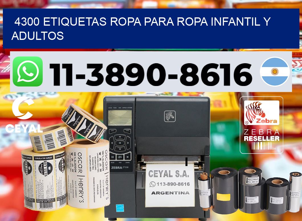 4300 Etiquetas ropa para ropa infantil y adultos