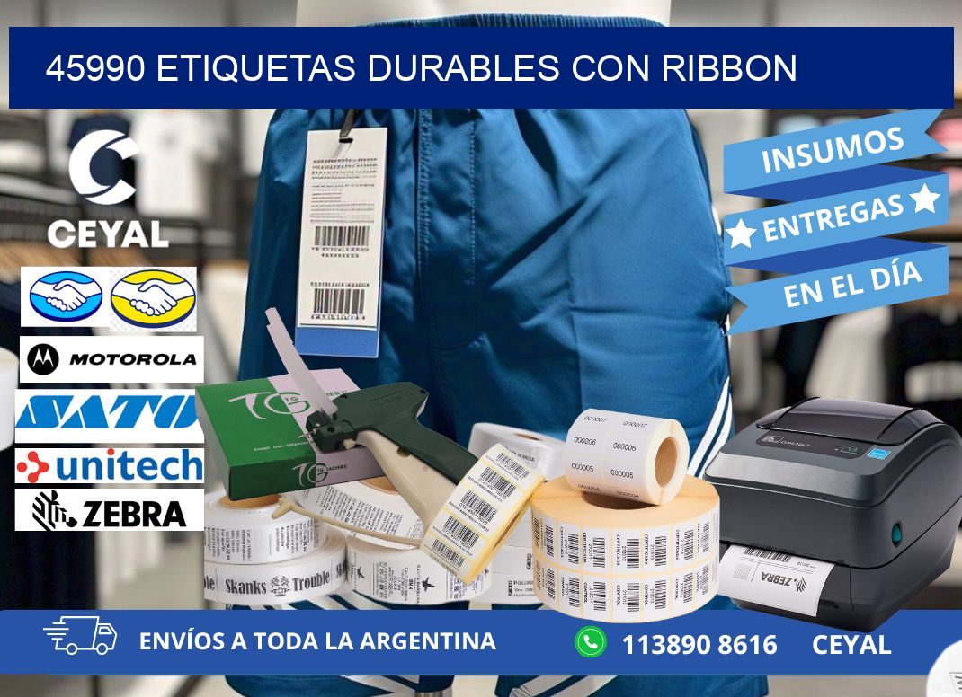 45990 etiquetas durables con ribbon