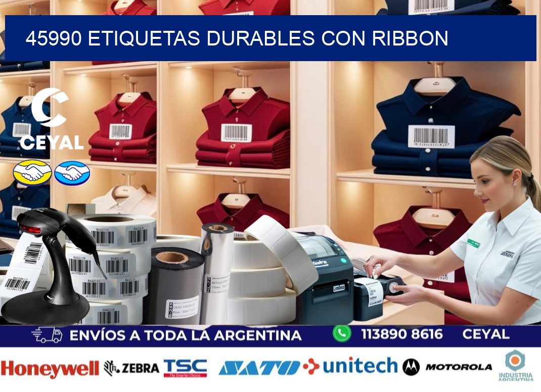 45990 etiquetas durables con ribbon