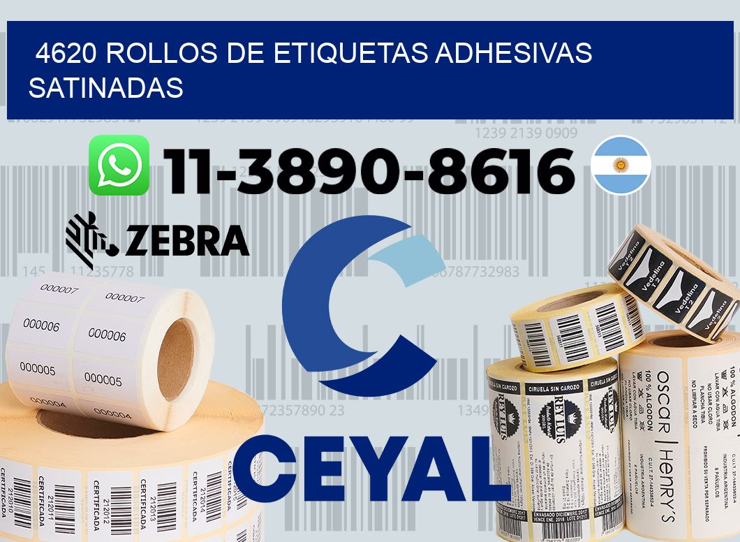 4620 rollos de etiquetas adhesivas satinadas