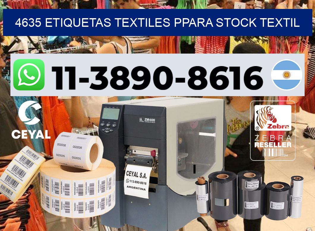 4635 Etiquetas textiles ppara stock textil