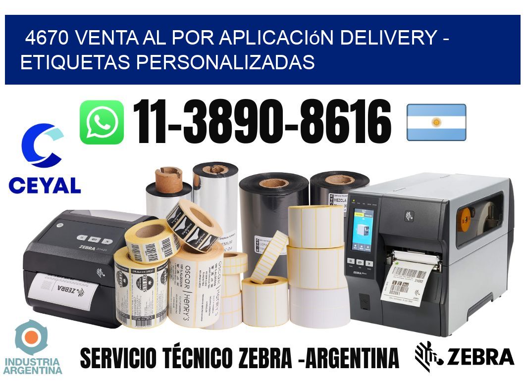 4670 Venta al Por Aplicación delivery - Etiquetas Personalizadas