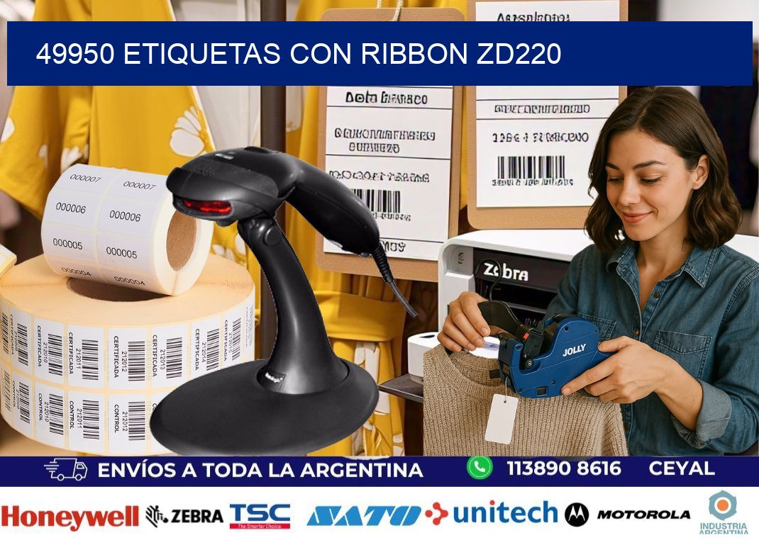 49950 etiquetas con ribbon zd220