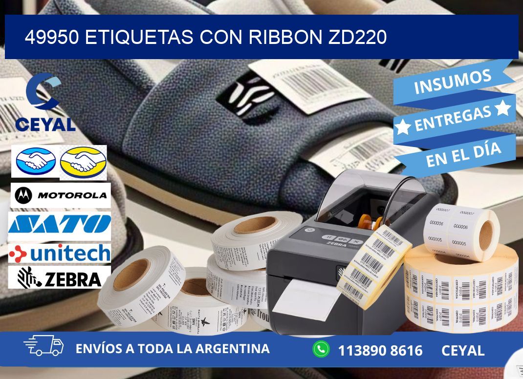 49950 etiquetas con ribbon zd220