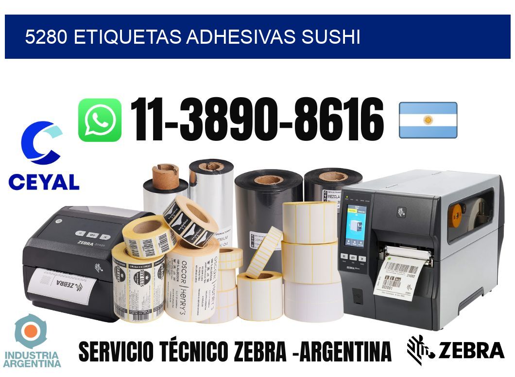5280 etiquetas adhesivas sushi