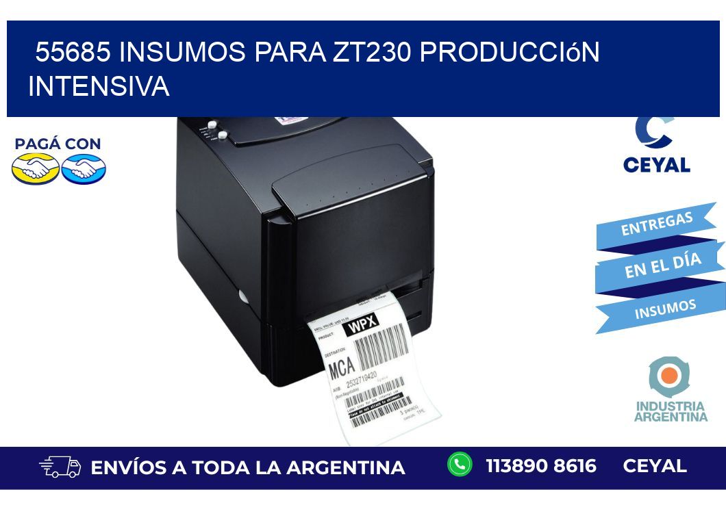 55685 insumos para zt230 producción intensiva