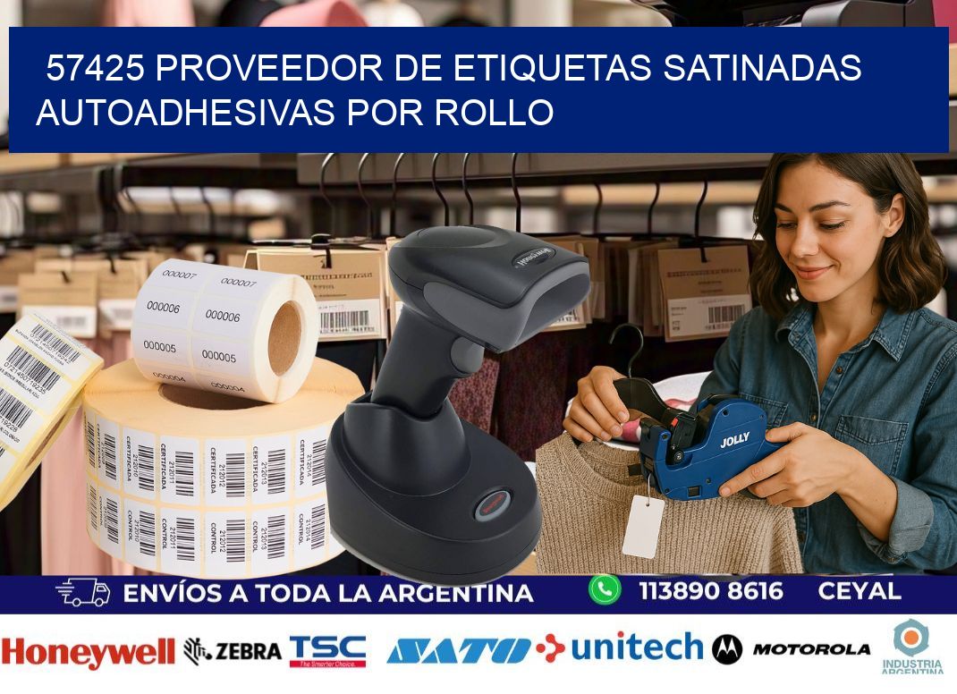 57425 proveedor de etiquetas satinadas autoadhesivas por rollo