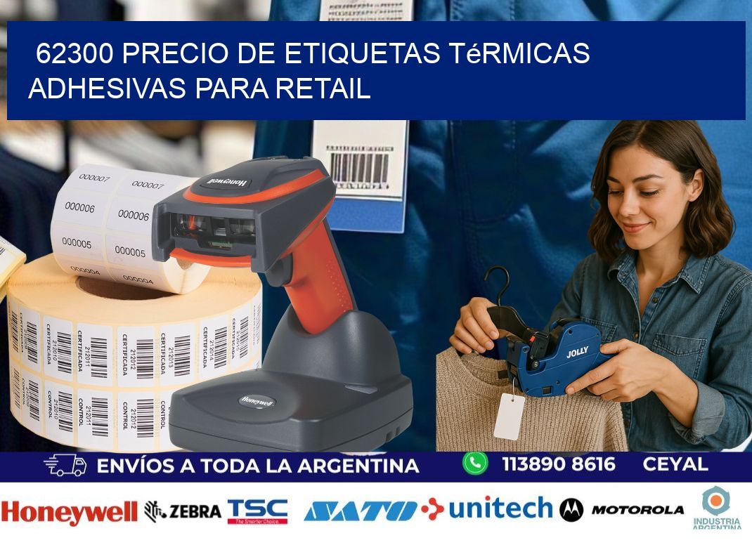 62300 precio de etiquetas térmicas adhesivas para retail