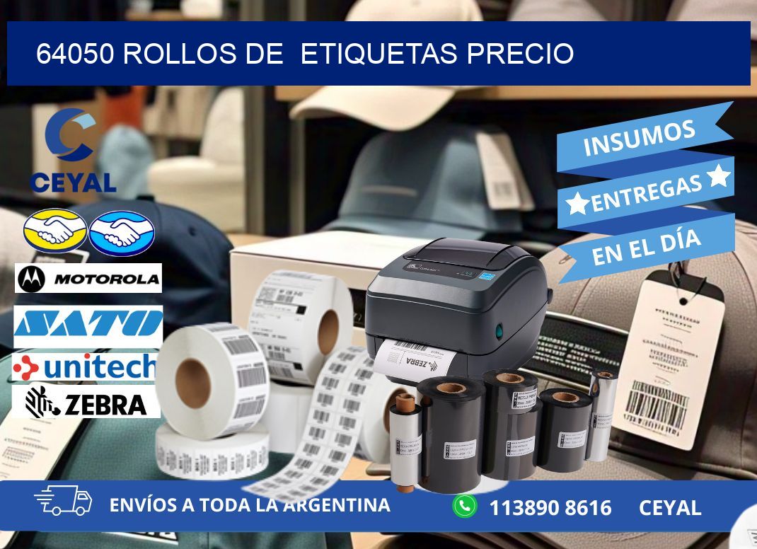 64050 rollos de  etiquetas precio