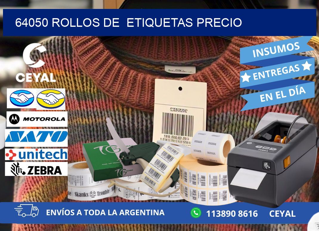 64050 rollos de  etiquetas precio