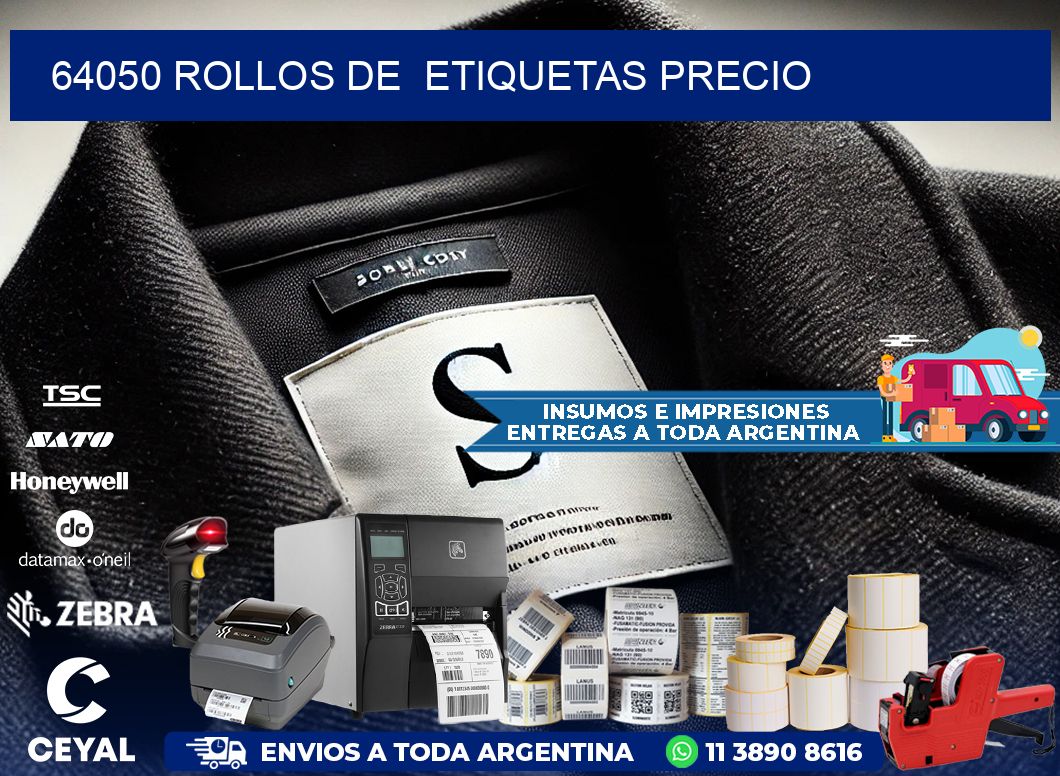 64050 rollos de  etiquetas precio
