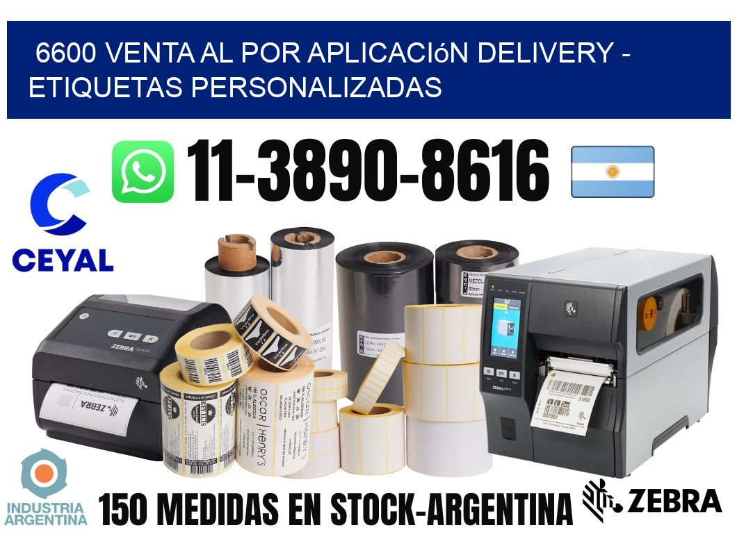 6600 Venta al Por Aplicación delivery - Etiquetas Personalizadas
